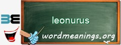 WordMeaning blackboard for leonurus